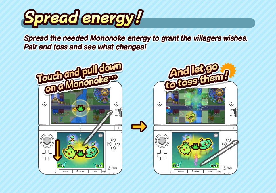 Spread the needed Mononoke energy to grant the villagers wishes. Pair and toss and see what changes!